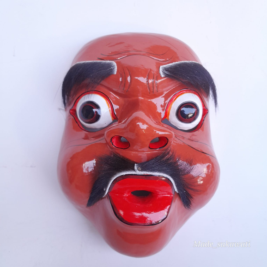 Topeng kayu Bondres Mujuh Munju kerajinan handmade Bali