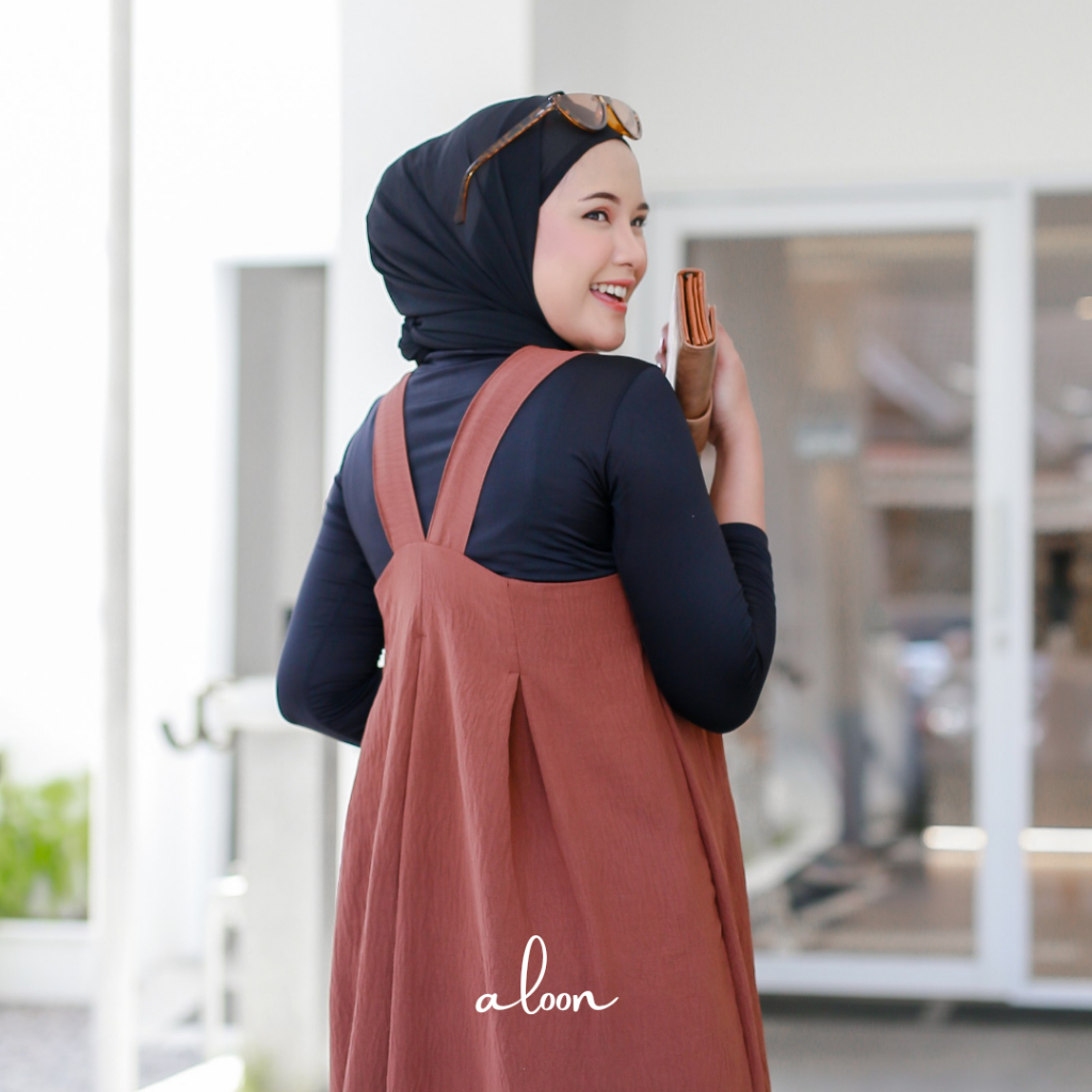 Livy Overall Crinkle Airflow Premium – Overall Wanita Dress Korea