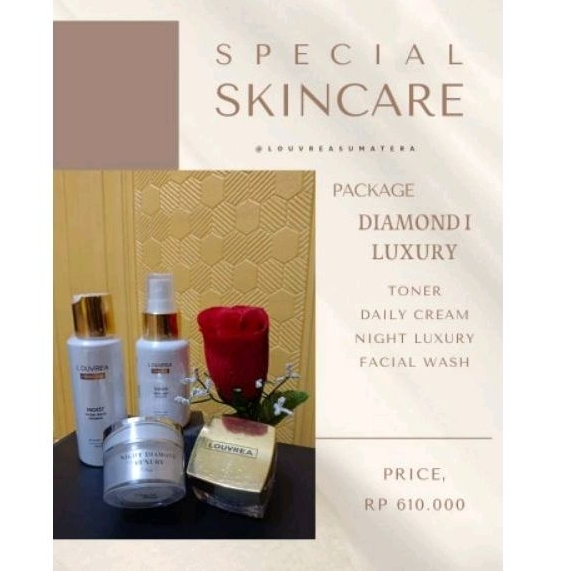skincare louvrea paket diamond luxury I/L'ouvrea paket pencerah