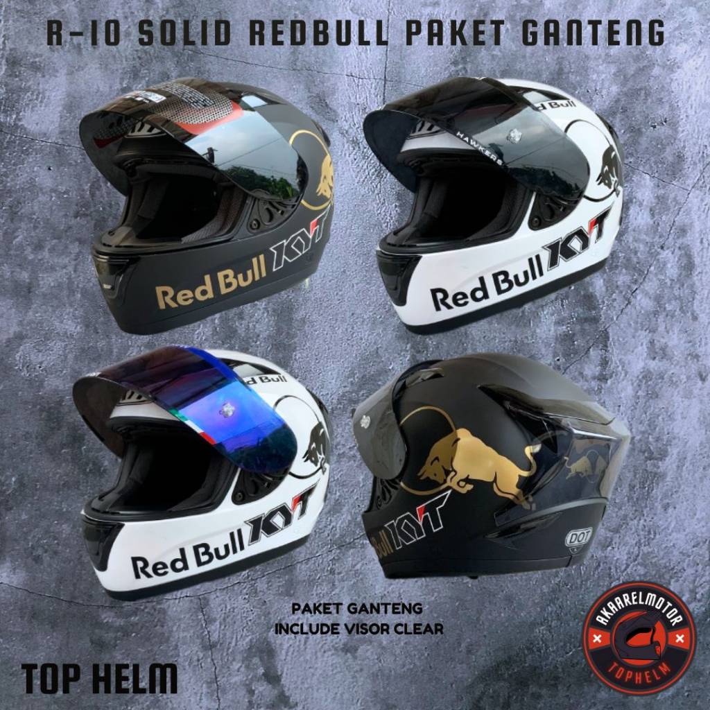 HELM KYT R-10 SOLID WHITE & BLACK DOFF LEOPARD PAKET GANTENG | HELM FULL FACE KYT R-10 LEOPARD