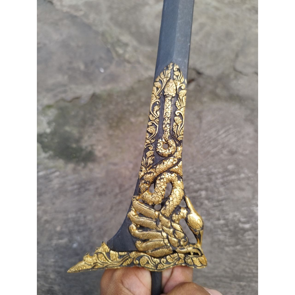 Keris Kinatah Jatayu Garap Alus pamor Keleng