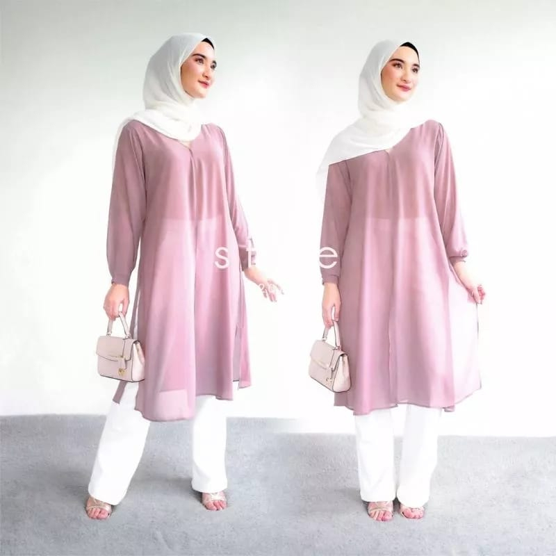 ALEA Outer - Tunik Ceruty - Outer Wanita- Long Outer