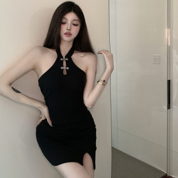 Sexy Dress Wanita Gaun Mini Seksi Hitam Korean Manis Sweet 1305