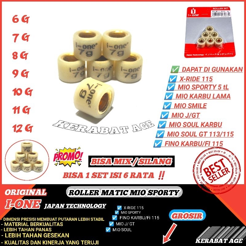 ROLLER ROLER LOLER RACING MIO SPORTY SMILE J SOUL FINO XRIDE (M) 6 7 8 9 10 11 GRAM GR ORIGINAL