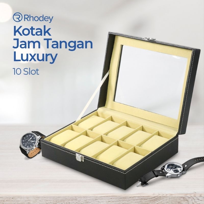 Kotak Koleksi Jam Tangan Luxury 10 Slot - Wrist Watches Box /Kotak Jam Tangan Isi 10 SLOT Watch Orga