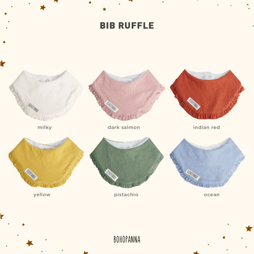 BIB RUFFLE BOHOPANNA | YVONNE RUFFLE BIB bahan 100% cotton