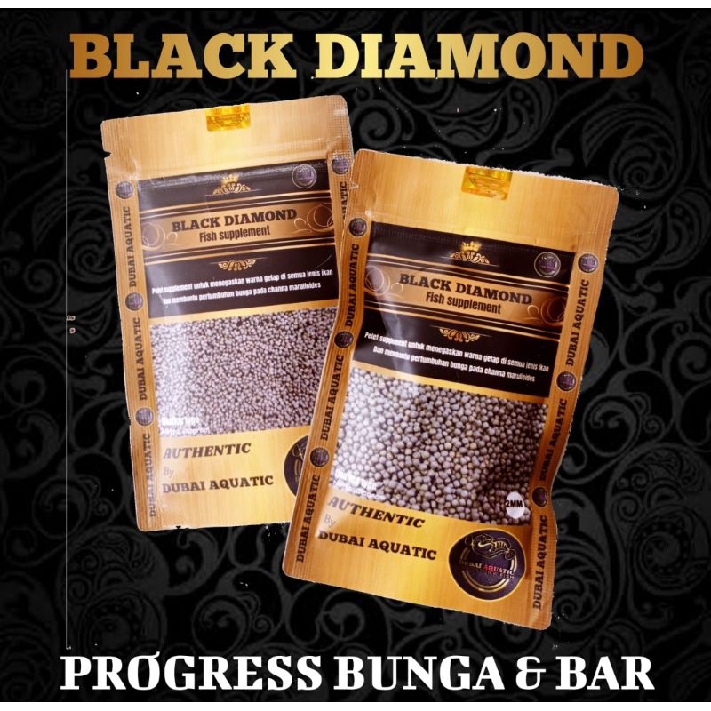 Pelet pakan ikan black diamon original dubai aquatic mempertegas bar bunga dan mutasi warna pada ikan channa