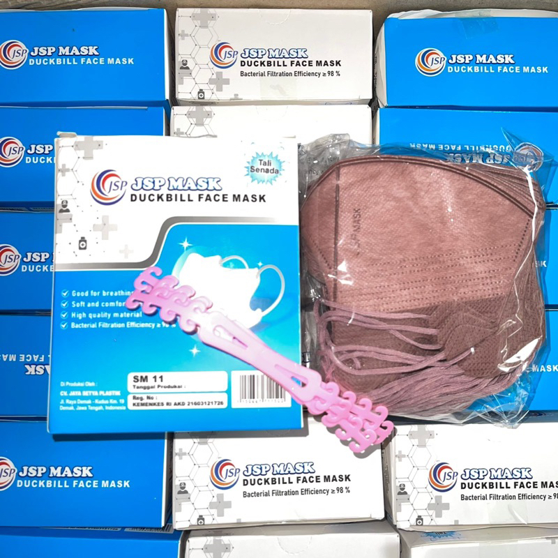 MASKER DUCKBILL JSP LOKAL ISI 50 PCS ADA EMBOS