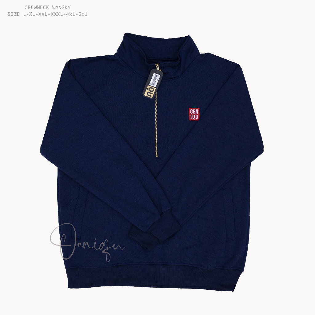 CREWNECK WANGKI PRIA WARNA - NAVY