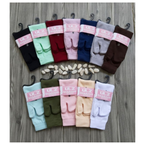PREMIUM KAOS KAKI JEMPOL MUSLIMAH ULZ POLOS NILON PANJANG COMPUTERIZED SUDAH KEMAS LENGKAP | FADHILAH SHOP BJB
