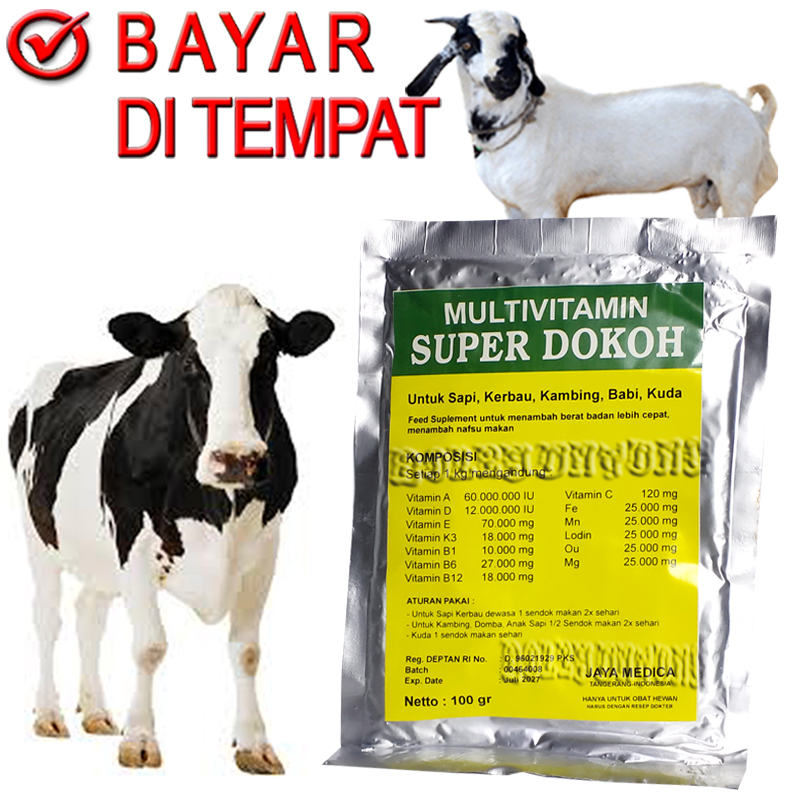 SUPER DOKOH VITAMIN PENGGEMUK TERNAK SAPI KAMBING KUDA