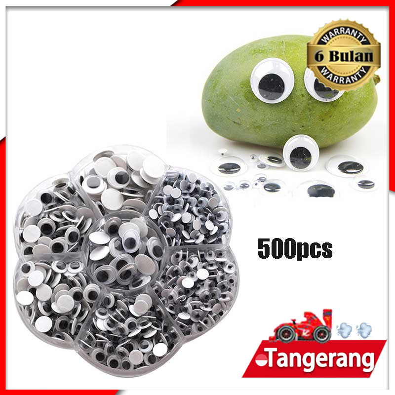 500pcs Mata Kocak Boneka Aneka Mata Kocak Mata Gerak Googly Eyes