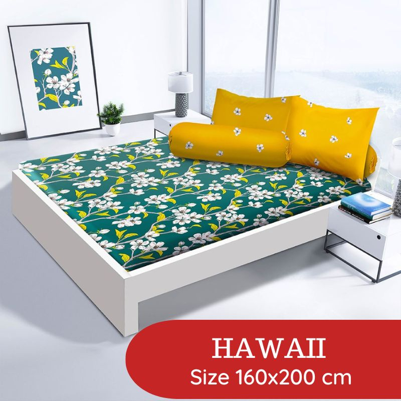 RC HAWAII MYLOVE SPREI MINIMALIS KING 160X200 MOTIF MOZA ADORA VICELLI KALUNA SEA NAUTICAL