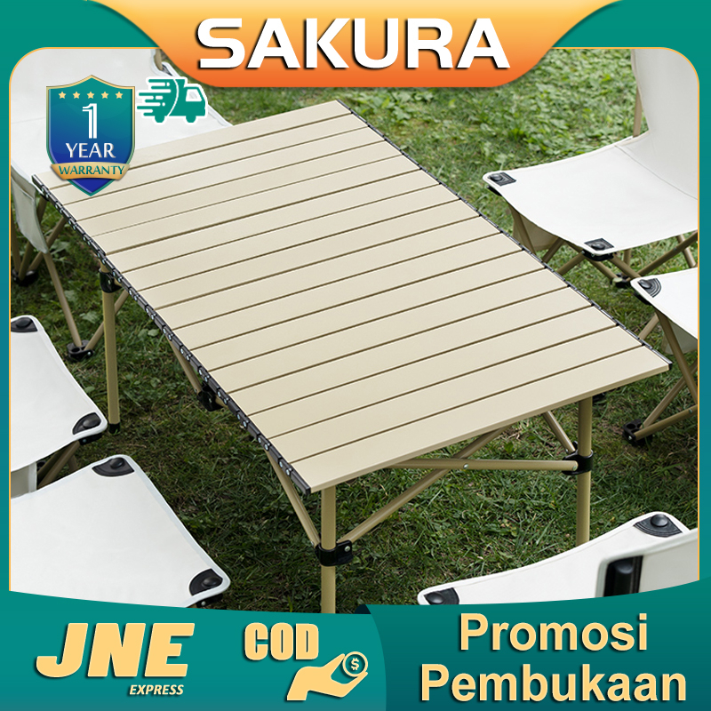 Weyon Sakura Meja Lipat Outdoor Aluminium Meja Lipat Portable Meja Lipat Camping（95*57*50CM）