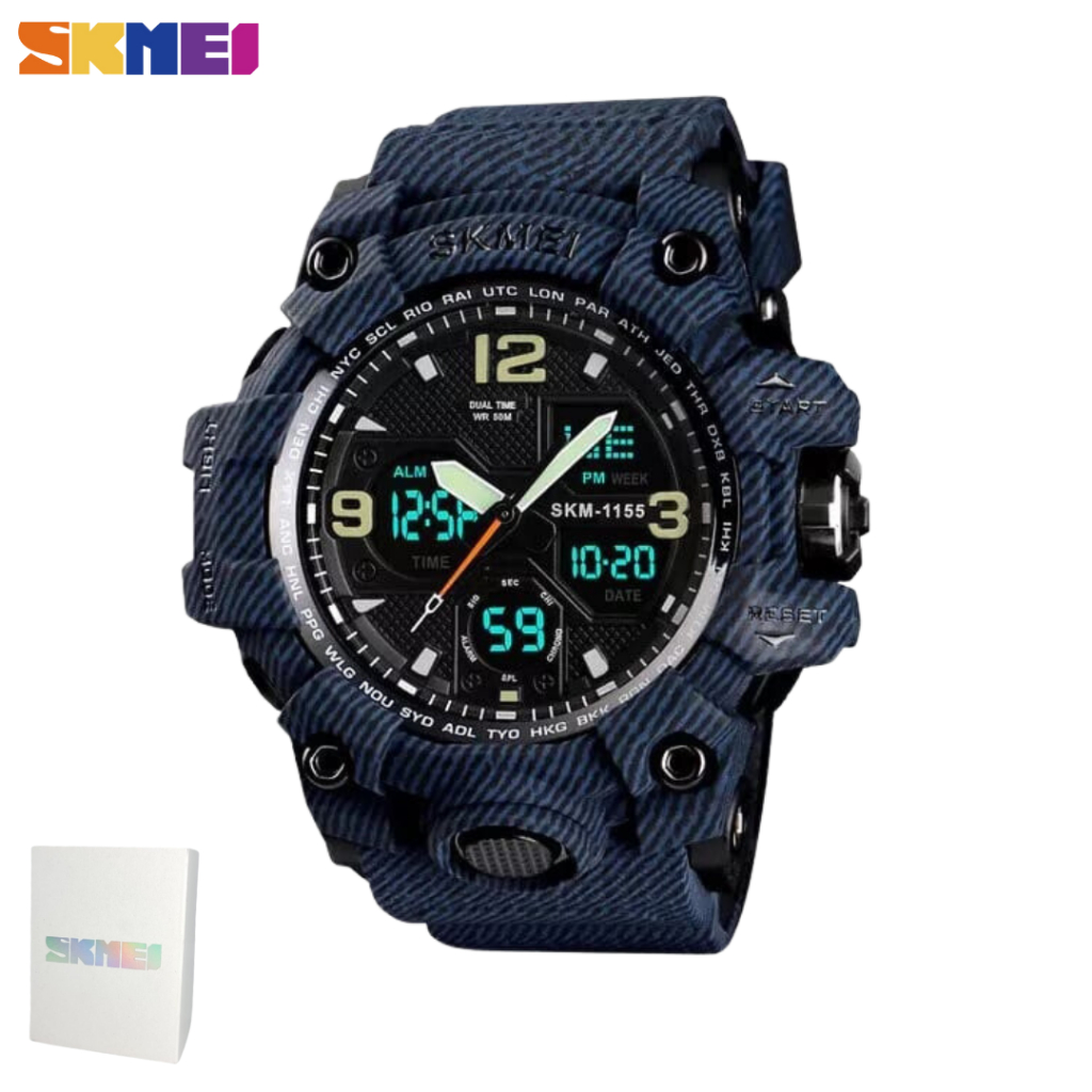 Jam Tangan Double Time Digital Analog SKMEI Water resist / Tahan Air Rubber Strap