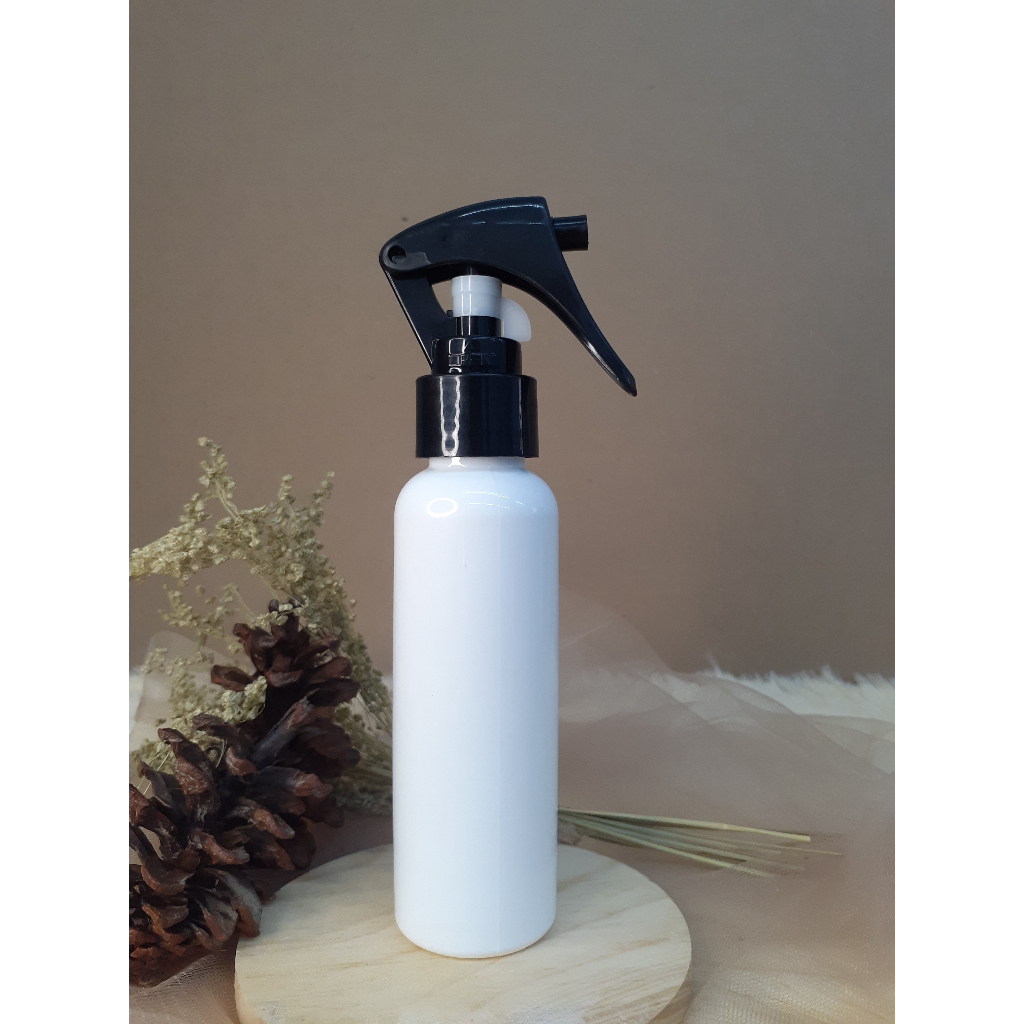 Botol Plastik PET 100ml BR Putih Tutup Trigger Burung