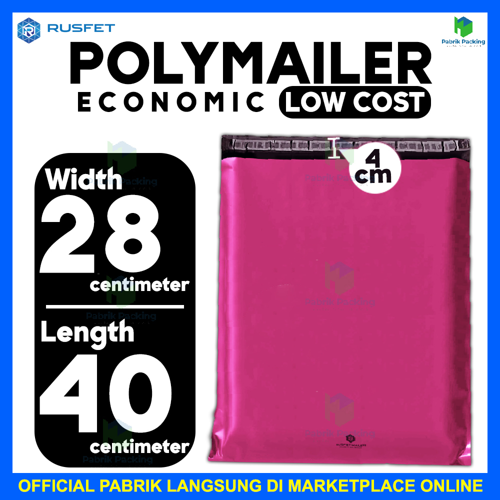 

Amplop plastik packing kado polymailer warna pink pack low cost 28x40