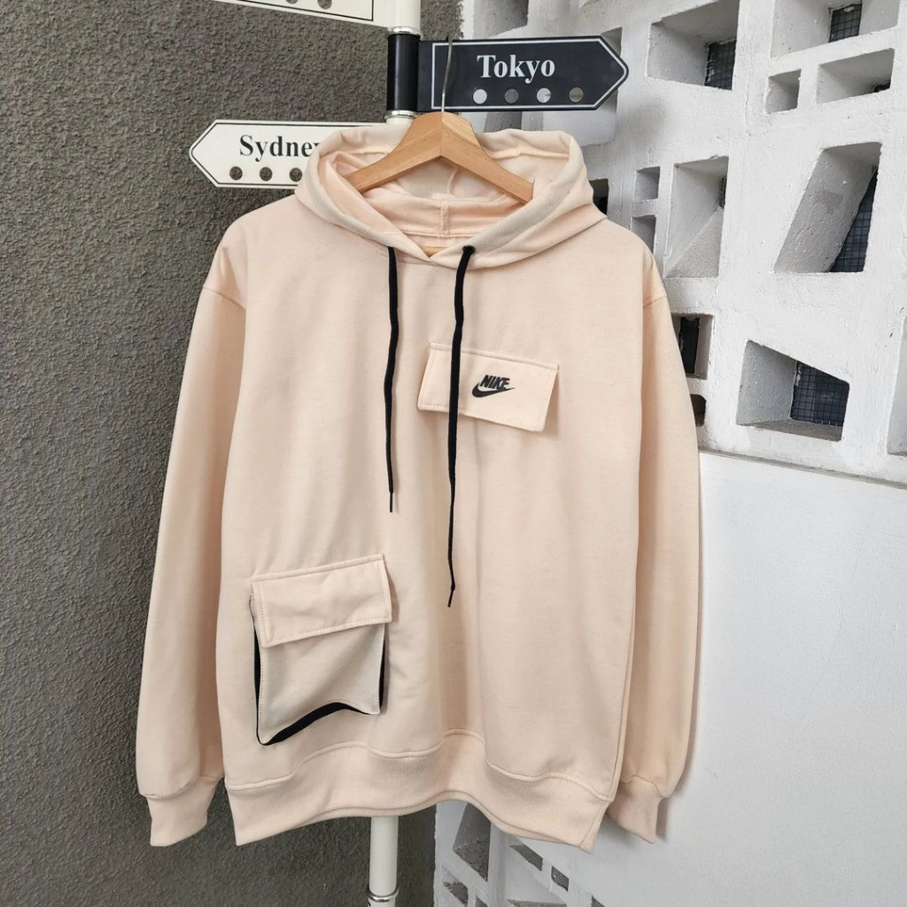 HOODIE PRIA NIK POCKET LD 105 CM BAHAN FALCE MOTIF POLOS UKURAN M L XL XXL HOODIE PREMIUM TERBARU SWEATER SWEATER COWO POLOS