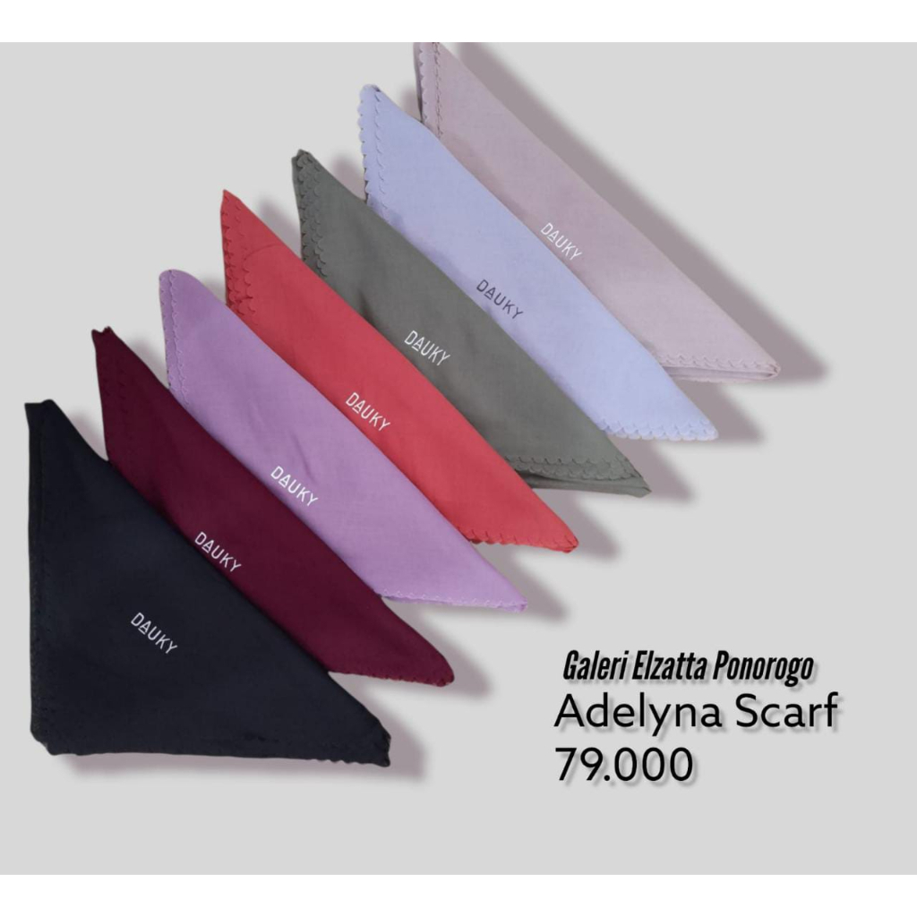 DAUKY HIJAB ADELYNA SCARF JILBAB SEGIEMPAT POLOS LASER CUT PONOROGO
