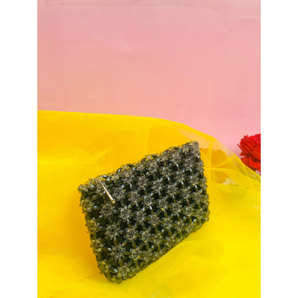 Dompet cantik mote manik mutiara homemade / dompet akrilik