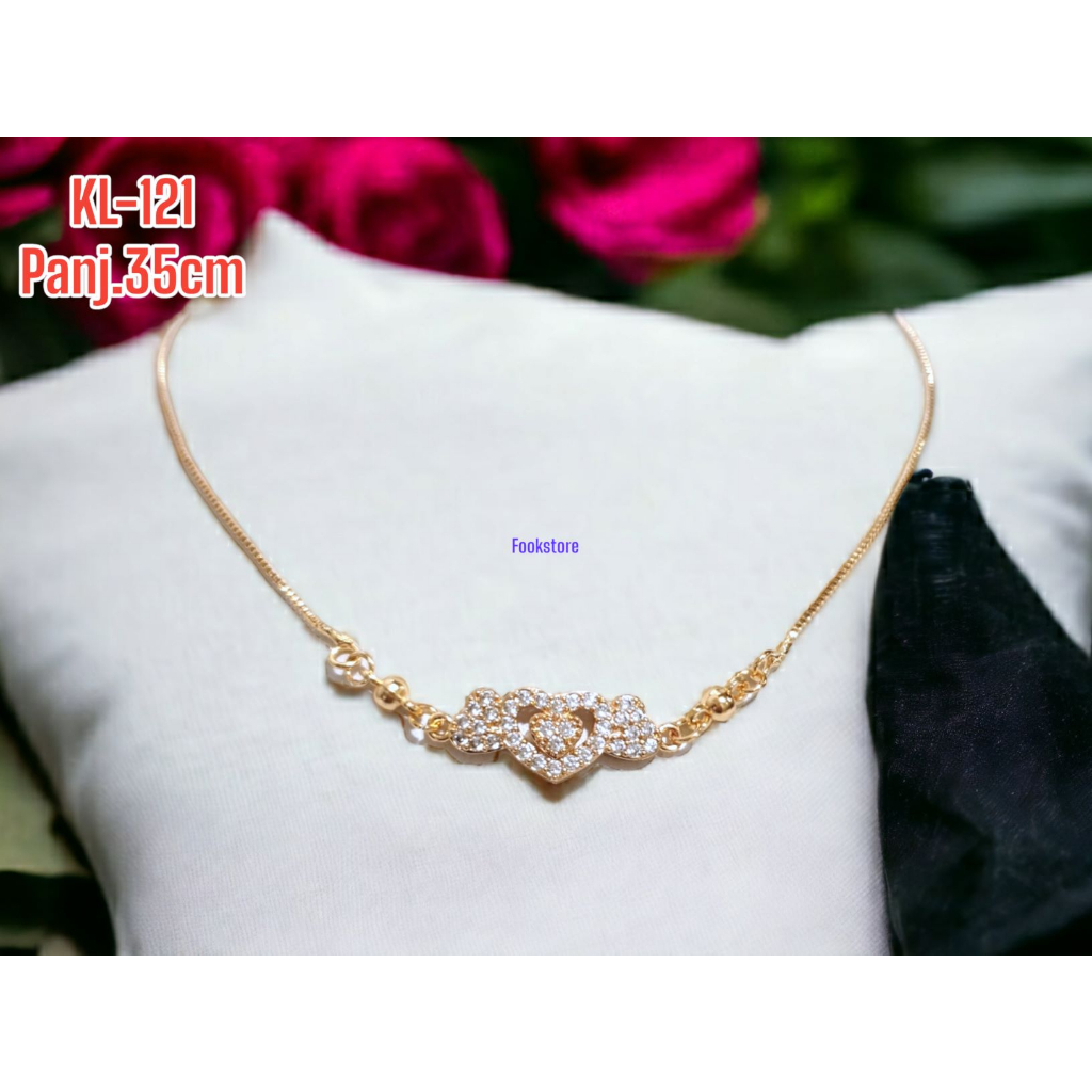 KALUNG anak RANTAI ITALY MOTIF LOVE PERMATA/KL-121/KL-286