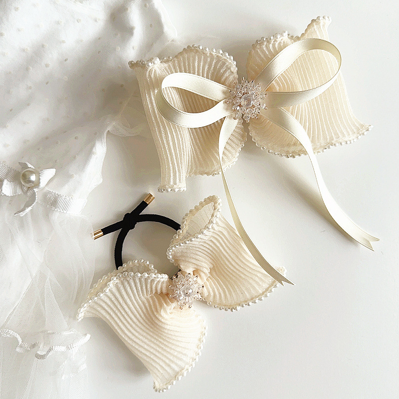 Caliloops Jepit Rambut Anak Perempuan Motif Pita Putih Korea Vior