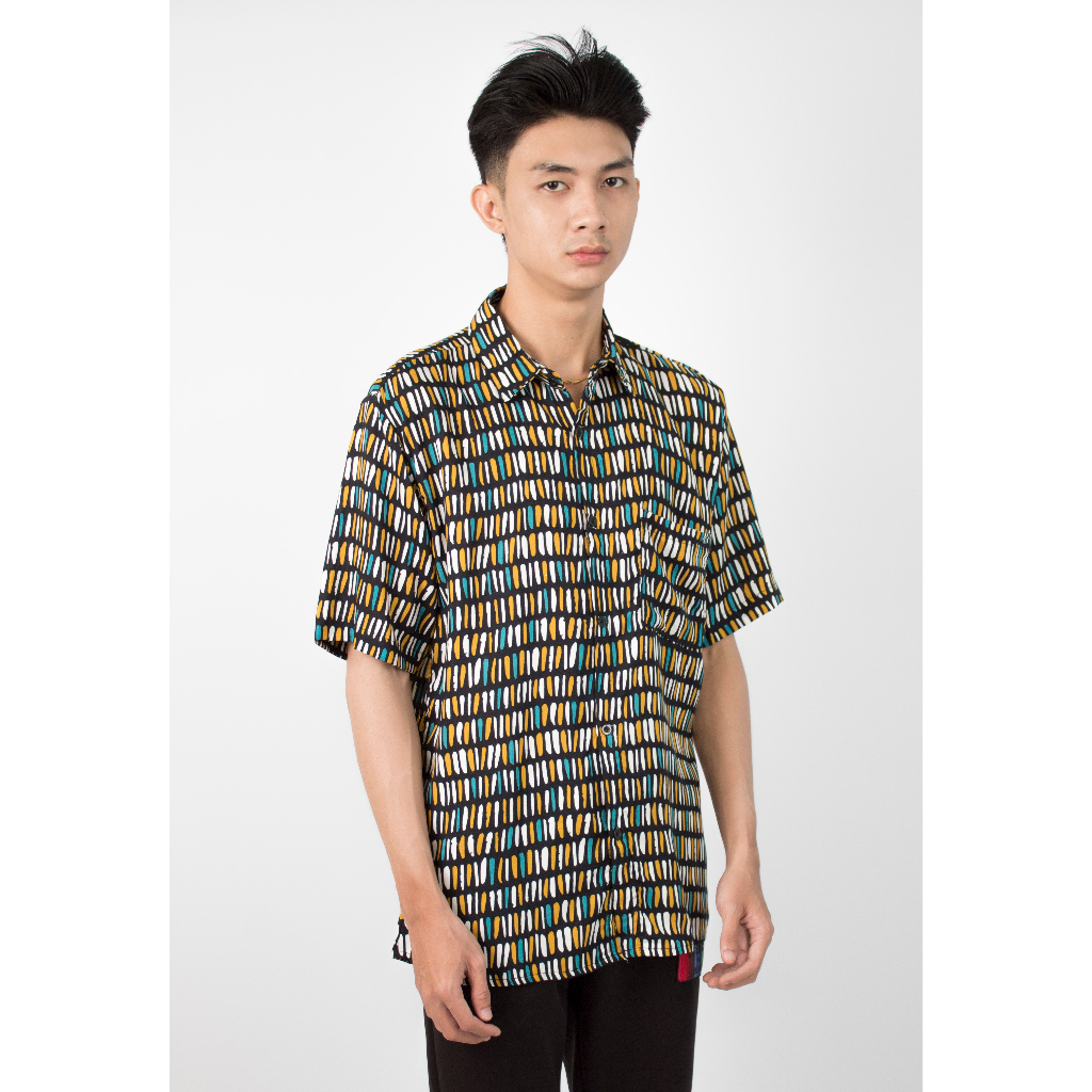Fortrey Kemeja Abstrak | Kemeja Pantai Pria Hawai | Kemeja Cowok Bali REGGAE | Kemeja Surffing Cowok