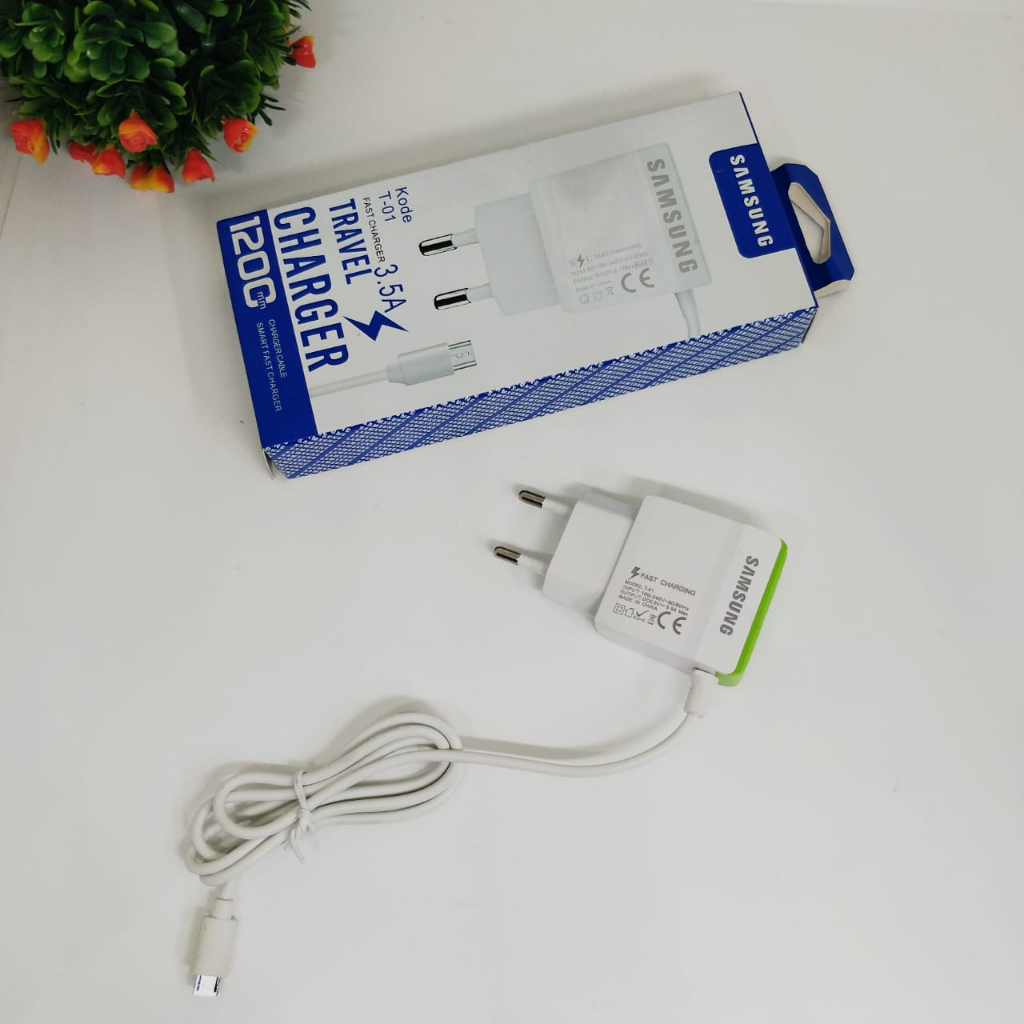 TRAVEL CHARGER T01 T/C Branded 3.5A + KABEL CASAN MICRO BY SMOLL