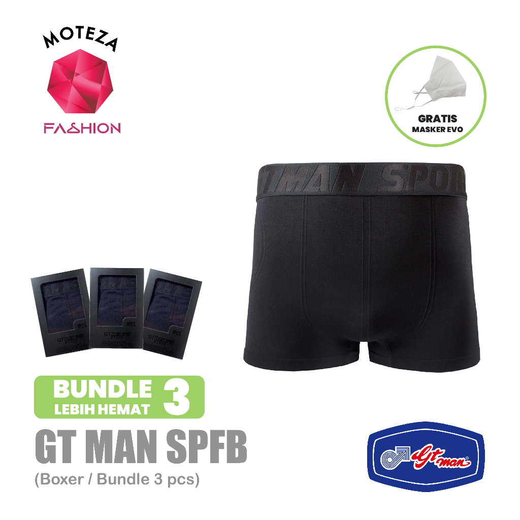 ISI 3 PCS Celana Dalam Underwear Boxer Sport Pria - GT Man SPFB