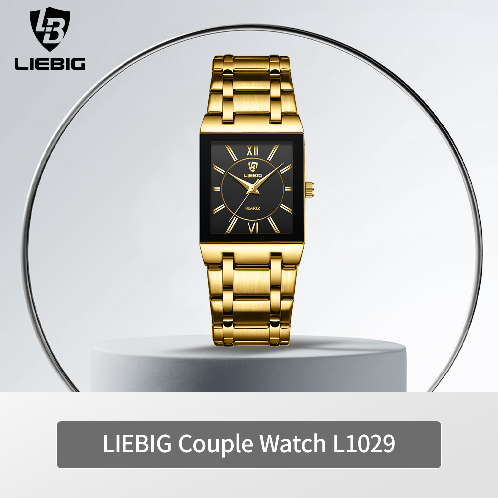 jam tangan couple Square Business Watch jam tangan pria Wanita Quartz Stainless Watch jam couple pasangan terbaru 2023