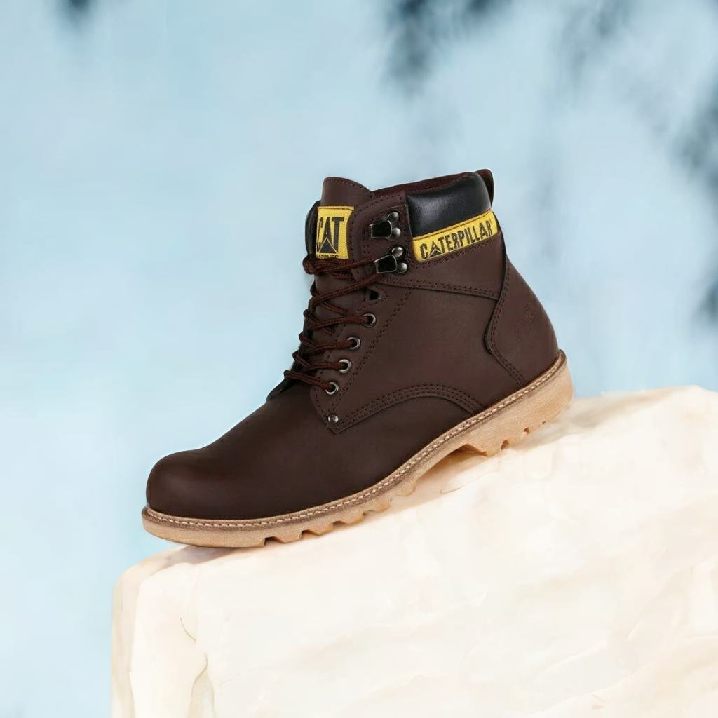 COD !! Sepatu Caterpillar Holton Sepatu Safety Boots Ujung Besi Fashion Pria Bikers Turing Outdoor