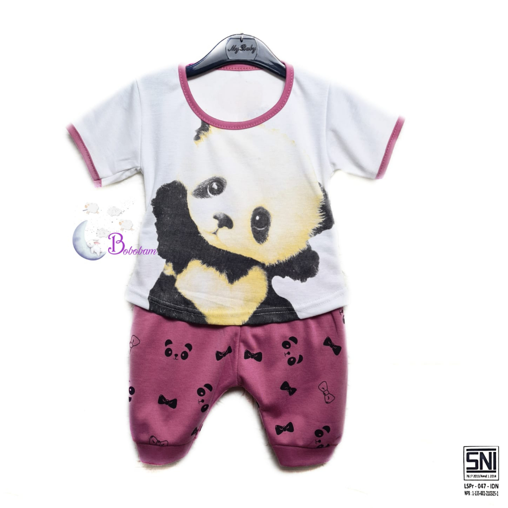 BOBOBAM BAJU BAYI PEREMPUAN SETELAN ANAK CEWE LUCU STELAN CEWEK 6 12 BULAN IMUT CANTIK PANDA