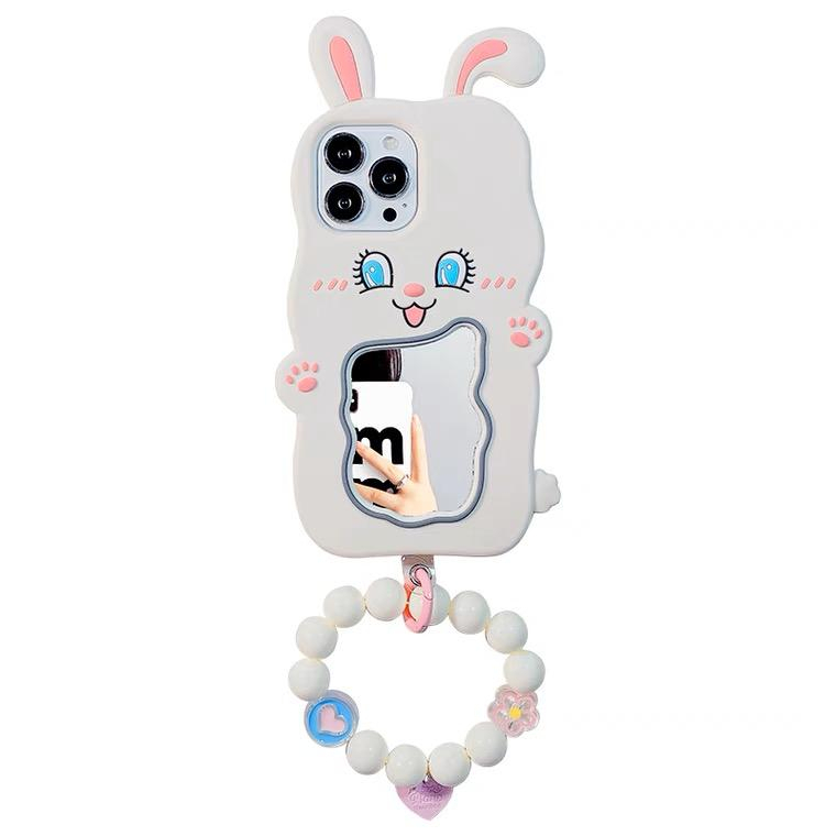 Cute Soft Case Rabbit Mirror Untuk iphone 11 12 13 14