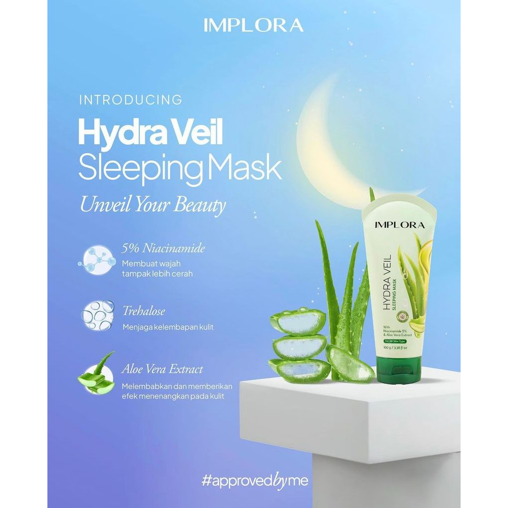 ✿ELYSABETHME✿ Implora Hydra veil sleeping mask masker tidur melembabkan wajah