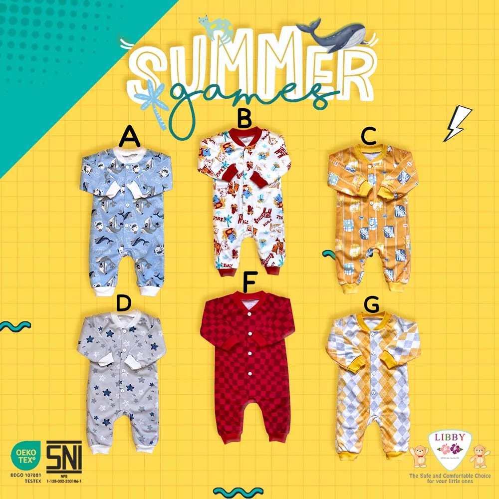 (ECER) Libby Baju KODOK Panjang / Sleepsuit