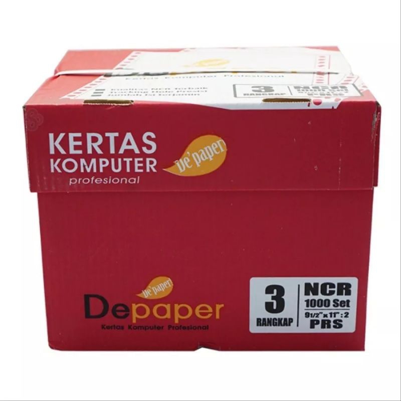 Kertas Continuous Form 3 rangkap / 3 Ply : 2 (PRS) NCR Warna Depaper ukuran 9 1/2 x 11" Kertas Conti