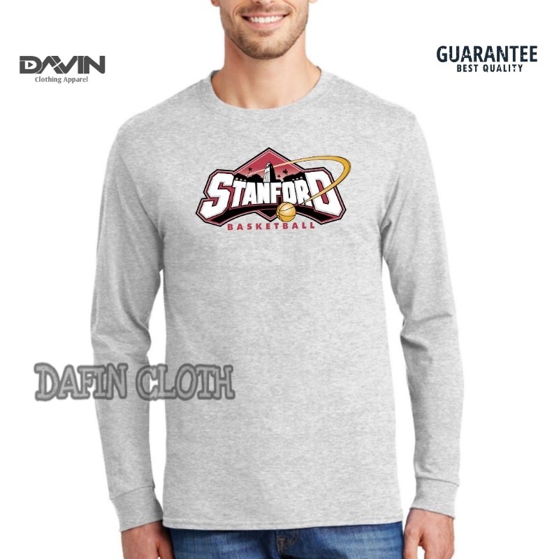 Kaos Pria Baju Tshirt Lengan Panjang Stanford Basketball