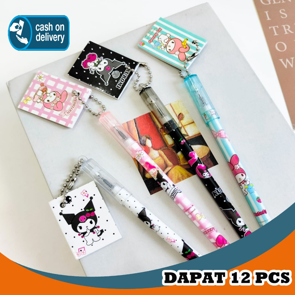 

SELUSIN PULPEN GANTUNGAN BUKU SANRIO ISI 12 PCS PEN GANTUNGAN ALAT TULIS BOLPOIN UNIK IMUT MURAH PEN GEL KARAKTER LUCU MURAH PENA