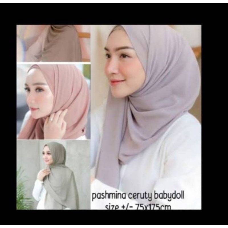￼Pashmina Ceruti Babydoll ceruty Hijab syar'i kerudung