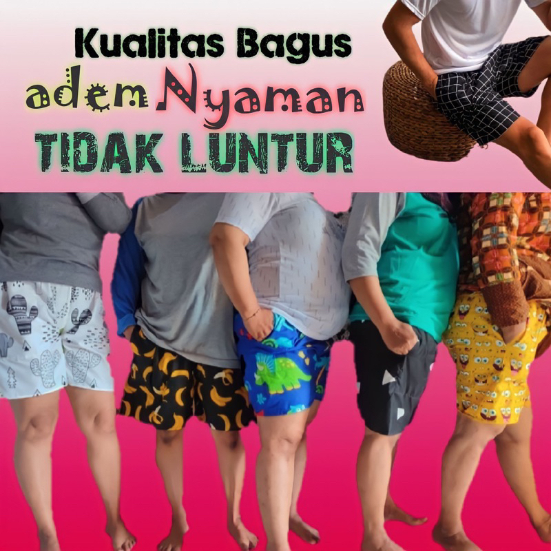 Big Size Celana Pendek Santai Wanita Adem Katun Nyaman Awet Bisa Untuk Boxer Pria Dan Cewek