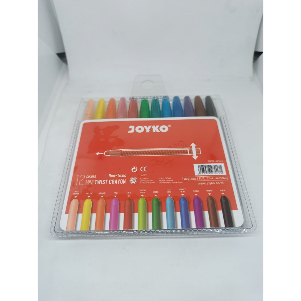 KRAYON 12 WARNA PUTAR MINI CRAYON OIL PASTEL TWIST MEREK JOYKO 1 PAK