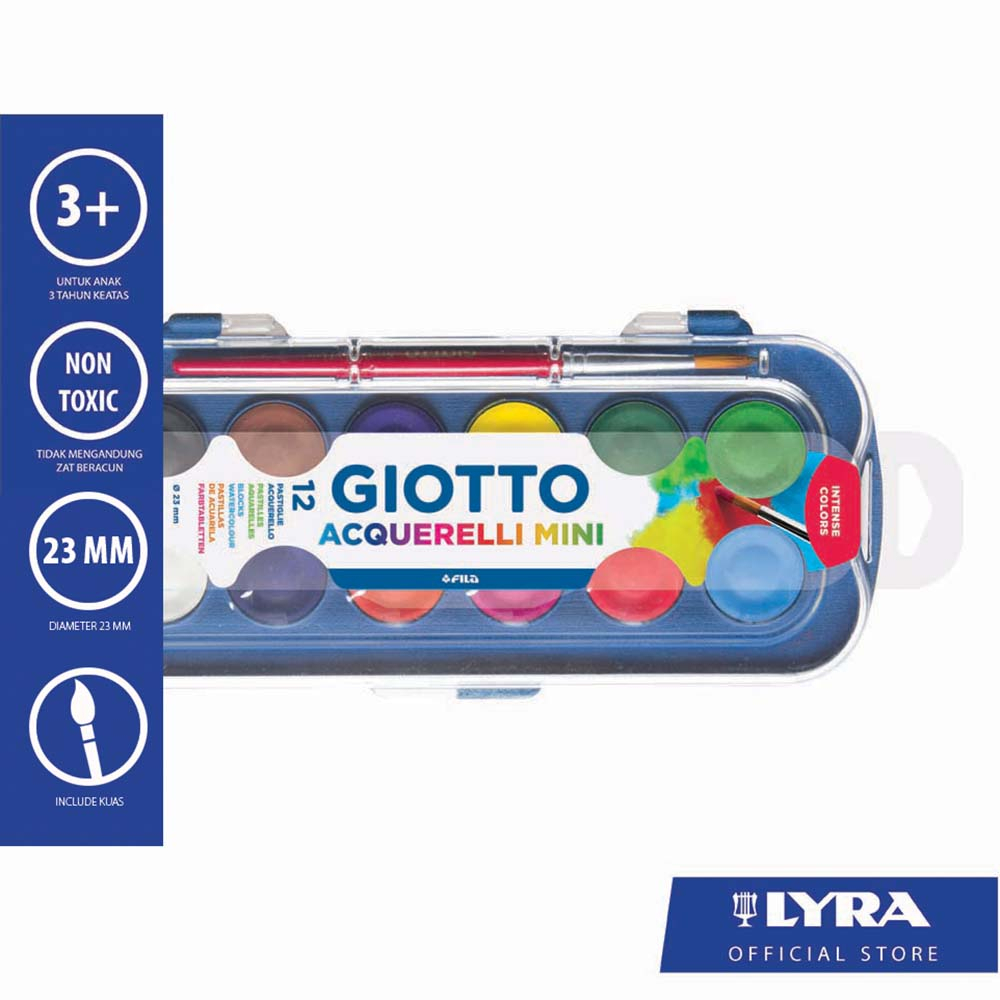 

Giotto Mini Watercolor Blocks 12 Colors 23mm