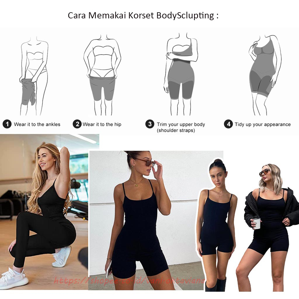 Bodysuit Wanita Korset Shapewear Korset Full Body Korset Pelangsing Badan Uk M-4XL | Body Sclupting