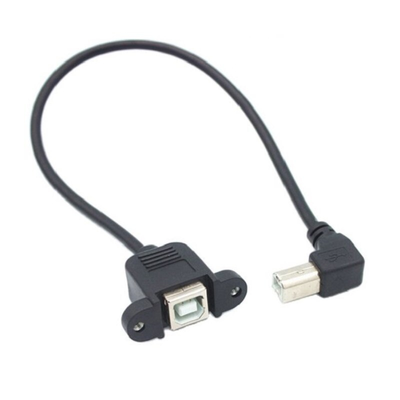 Micro USB Male to USB2.0 B Type Female Adapter Cable Panel Mount Hole 30cm