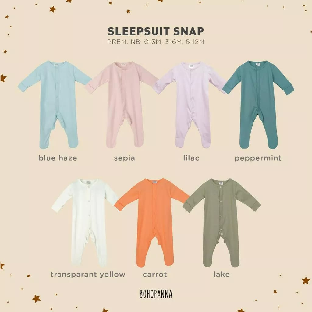 bohopanna - Baju tidur bayi &amp; anak Sleepsuit Snap 0-12 bulan