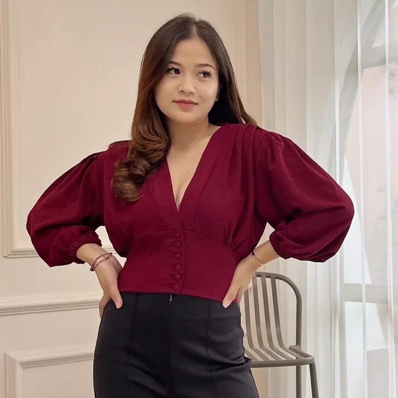 MAURIN TOP BLOUSE CRINKLE