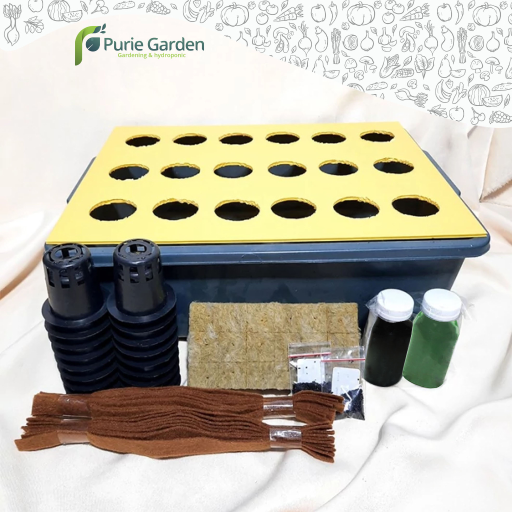 Paket Hidroponik Kit Wick System Lengkap Siap Berkebun PG KDR