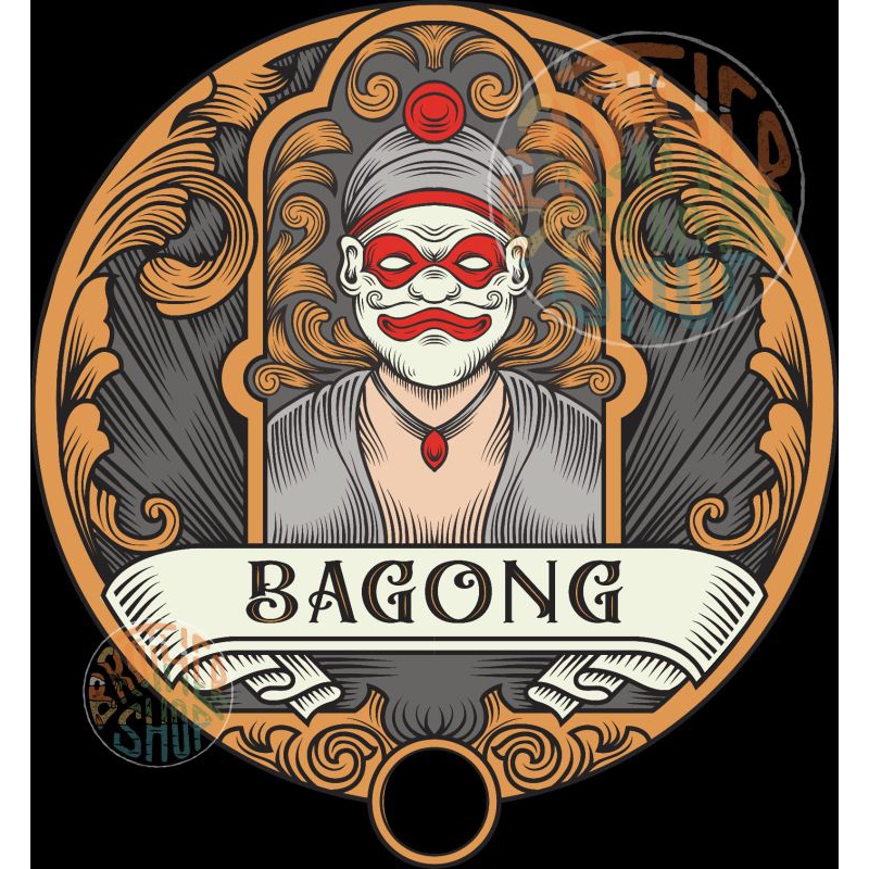 

cetak water slide decal gambar Bagong untuk racing motor helm dll