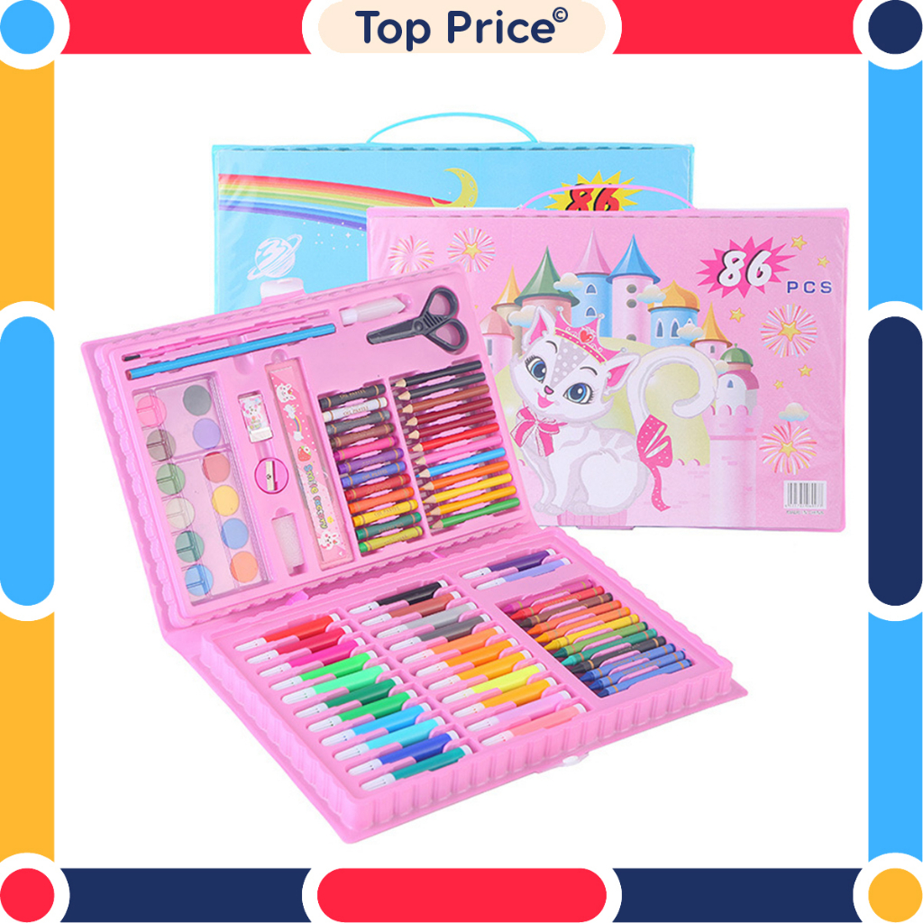 Crayon Set 86 pcs / Krayon Set / Art Set / Perlengkapan Menggambar STY03