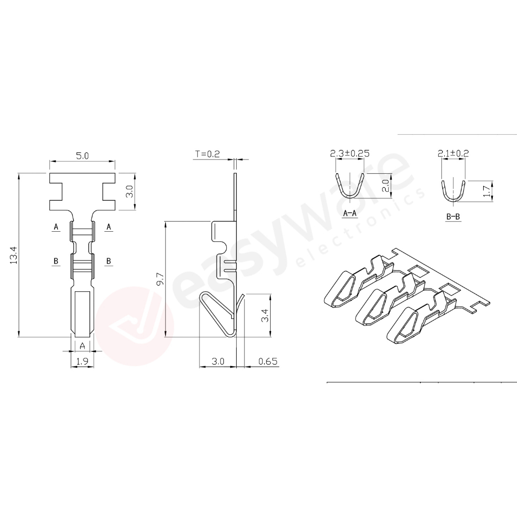 1 Set Connector Molex KF2510 2P 2 Pin 2Pin 2.54mm Header Terminal CI31